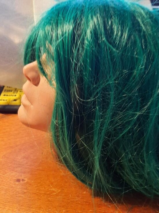 NEW ! Women Long 25 Inch Curly Wavy Wig Green main image 4